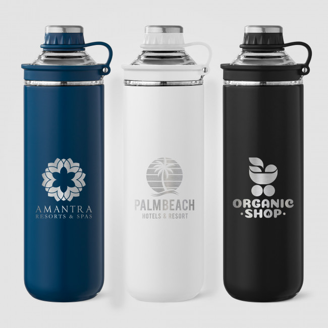 Custom Printed Oasis Recycled Stainless Steel Lid Handle Bottle 680ml - Image 2