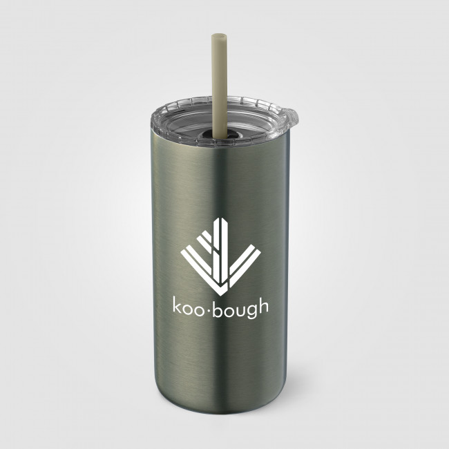 Custom Printed Borealis Recycled Stainless Steel Straw Tumbler 475ml - Image 3