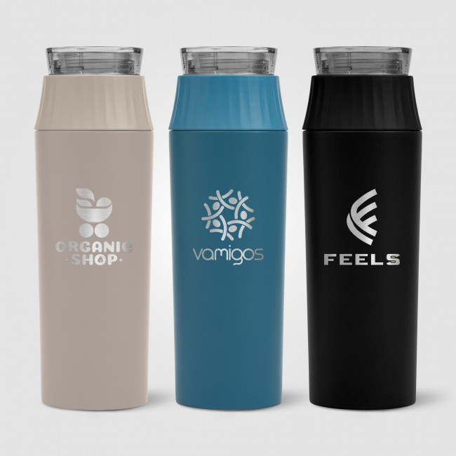 Custom Printed Majesty Recycled Stainless Steel Leakproof Lid Bottle 590ml - Image 1