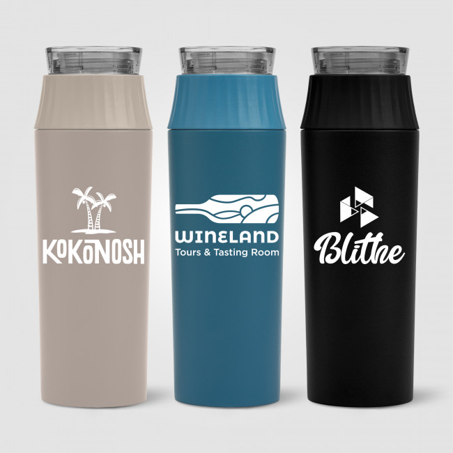 Custom Printed Majesty Recycled Stainless Steel Leakproof Lid Bottle 590ml - Image 2