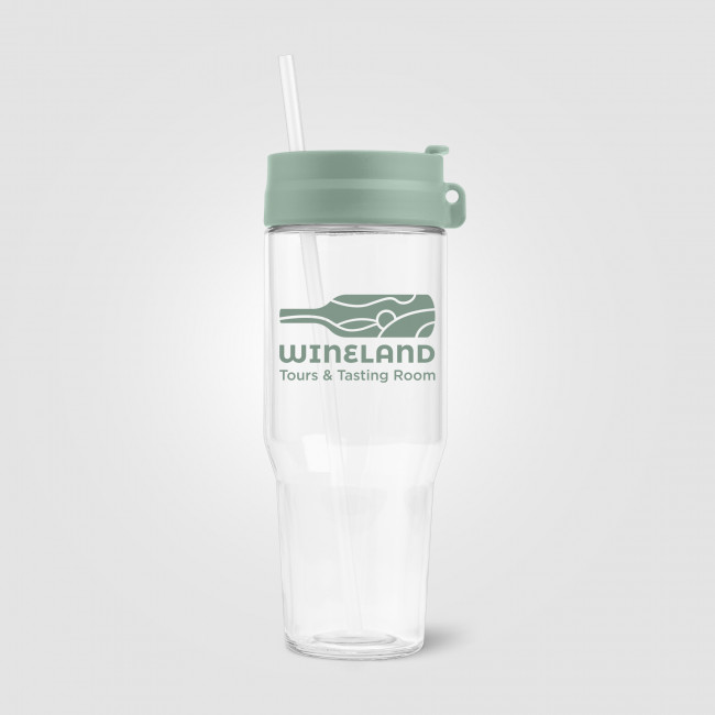 Custom Printed Polar Recycled Glass Dual Tone Straw Tumbler 1L - Image 2