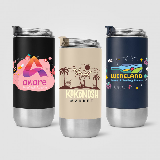 Custom Printed Glacier 475ml Double-Wall Recycled Stainless Steel Tumbler - Image 1