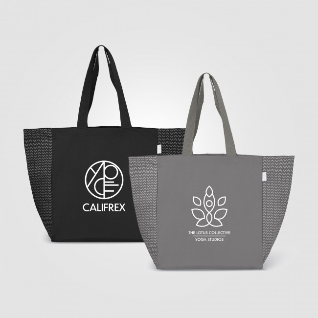 Custom Printed Toronto 8oz. Recycled Cotton Chevron Tote Bag - Image 2