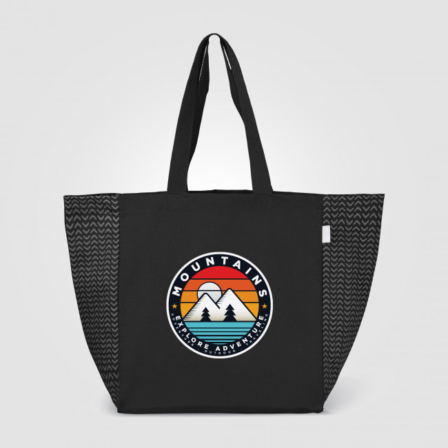 Custom Printed Toronto 8oz. Recycled Cotton Chevron Tote Bag - Image 4