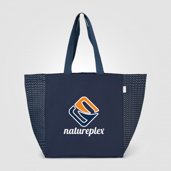 Custom Printed Toronto 8oz. Recycled Cotton Chevron Tote Bag - Image 5