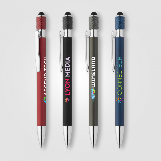 Custom Printed Wave Aluminium Spinner Stylus Pen - Image 1