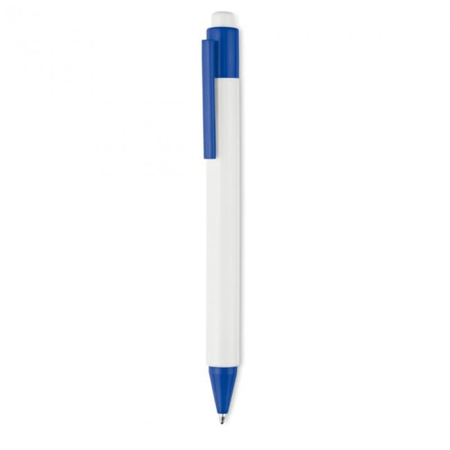 Custom Printed Plastic Push type pen blue in - Image 1