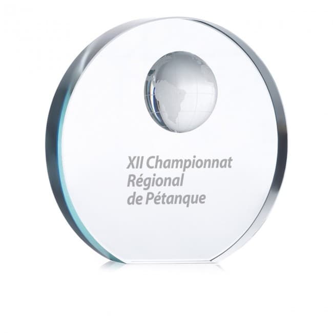 Custom Printed Globe Glass Trophy - Image 1