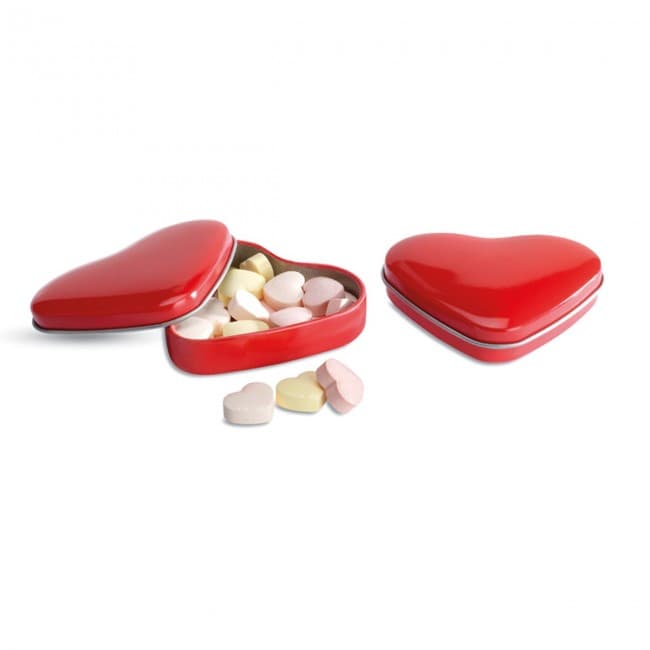 Custom Printed Heart Tin Box With Candies - Image 6