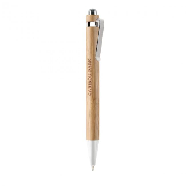 Custom Printed Bamboo Automatic Ballpen - Image 2