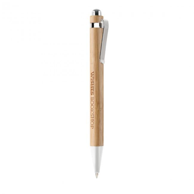 Custom Printed Bamboo Automatic Ballpen - Image 1