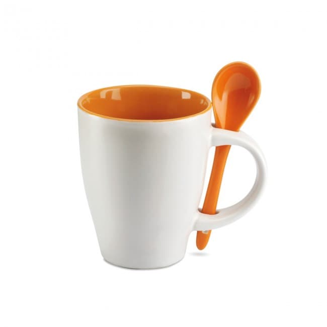 Custom Printed Bicolour Mug With Spoon 250ml - Image 9