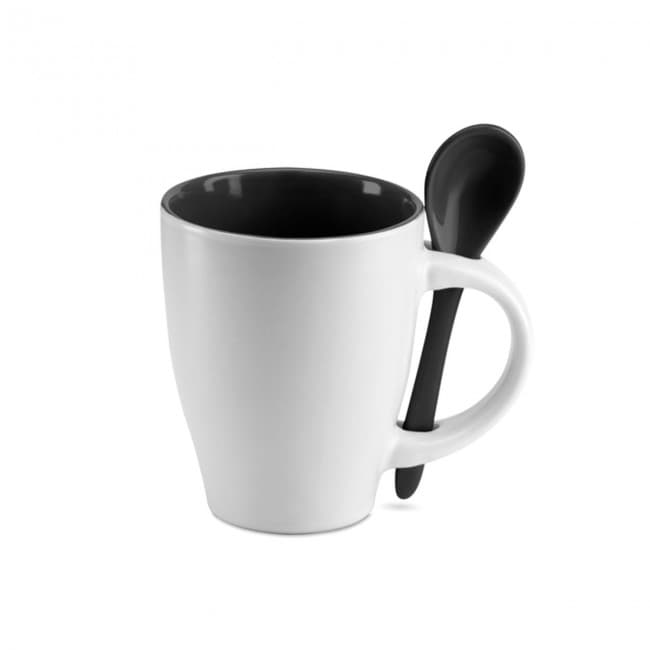 Custom Printed Bicolour Mug With Spoon 250ml - Image 10