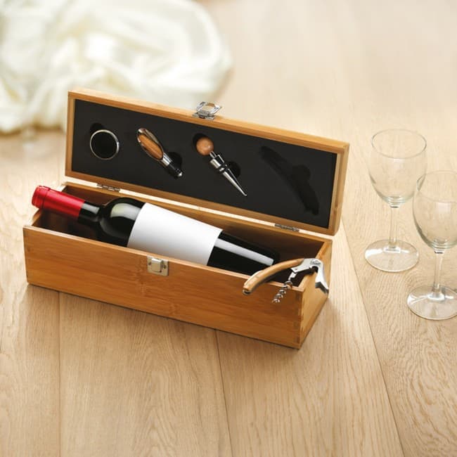 Custom Printed Wine Set In Bamboo Box - Image 11