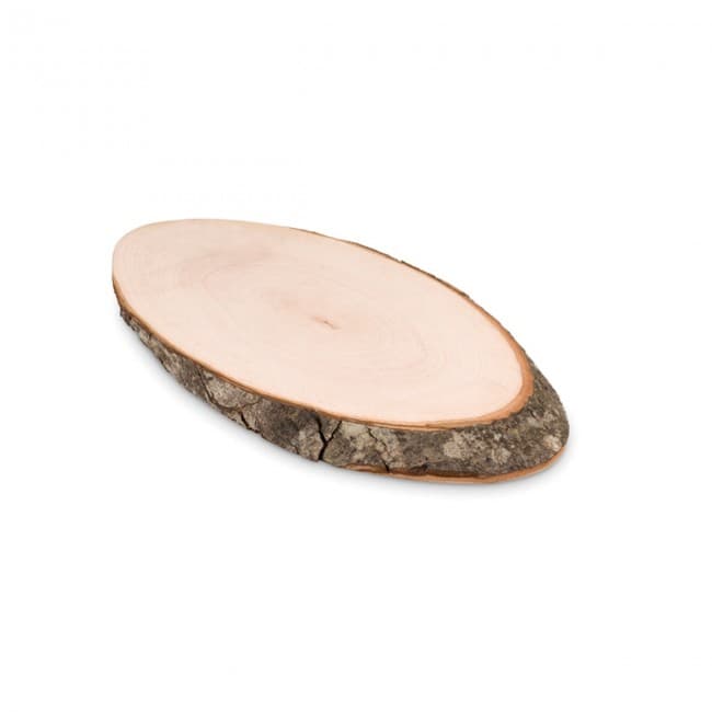 Custom Printed Oval board with bark - Image 1