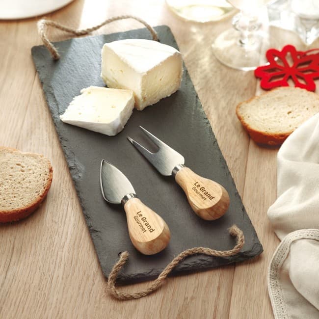 Custom Printed Slate cheeseboard with 2 kniv - Image 5