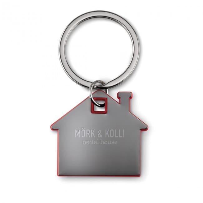 Branded House Shape Plastic Keyring - Image 8