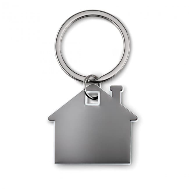 Branded House Shape Plastic Keyring - Image 4