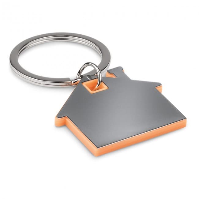 Branded House Shape Plastic Keyring - Image 3