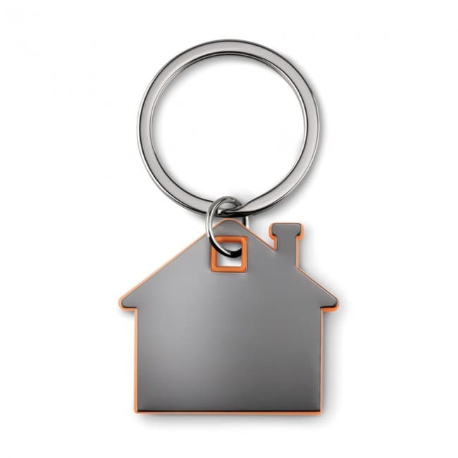 Branded House Shape Plastic Keyring - Image 2