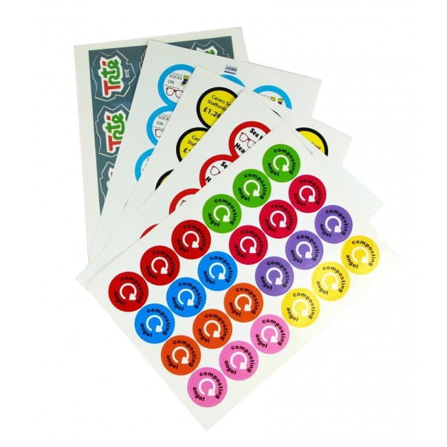 Branded PCL Paper stickers on sheets