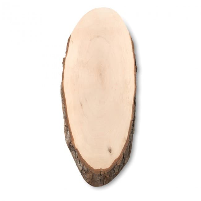 Custom Printed Oval wooden board with bark - Image 2