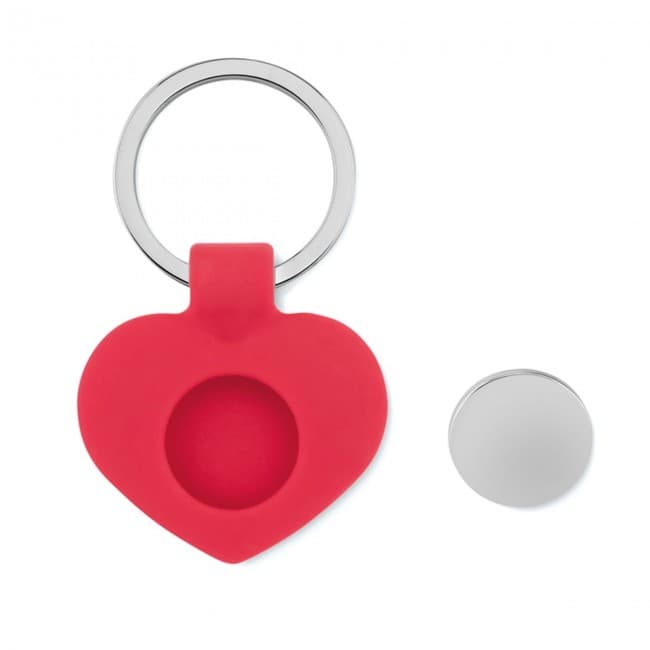 Custom Printed Silicone key ring with token - Image 2