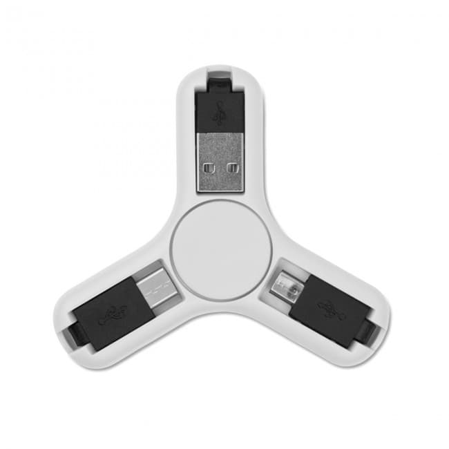 Custom Printed 3 in 1 charging cable spinner - Image 7