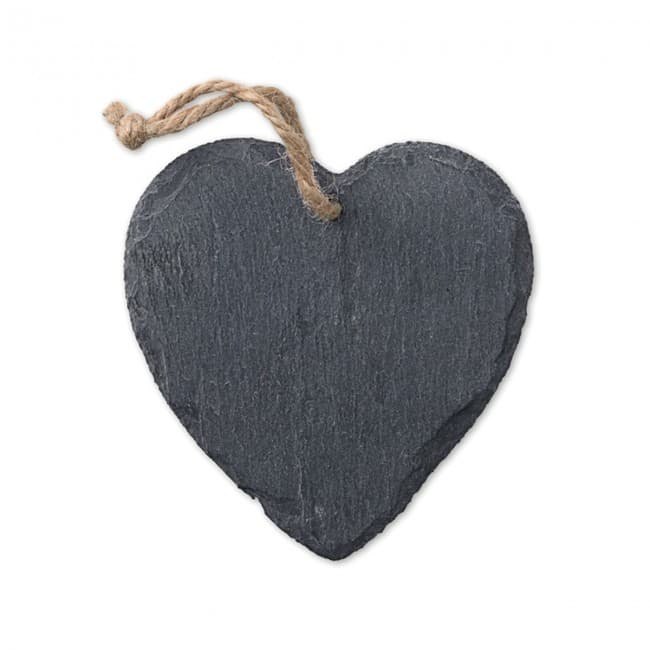 Custom Printed Slate Xmas hanger heart - Image 1