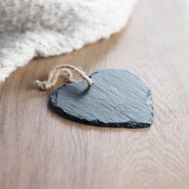 Custom Printed Slate Xmas hanger heart - Image 2