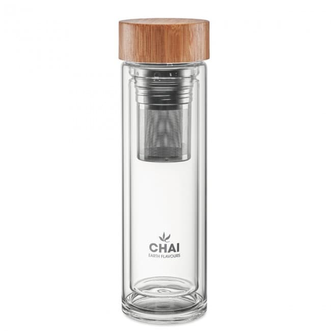 Custom Printed Double Wall Glass Bottle 400ml - Image 4