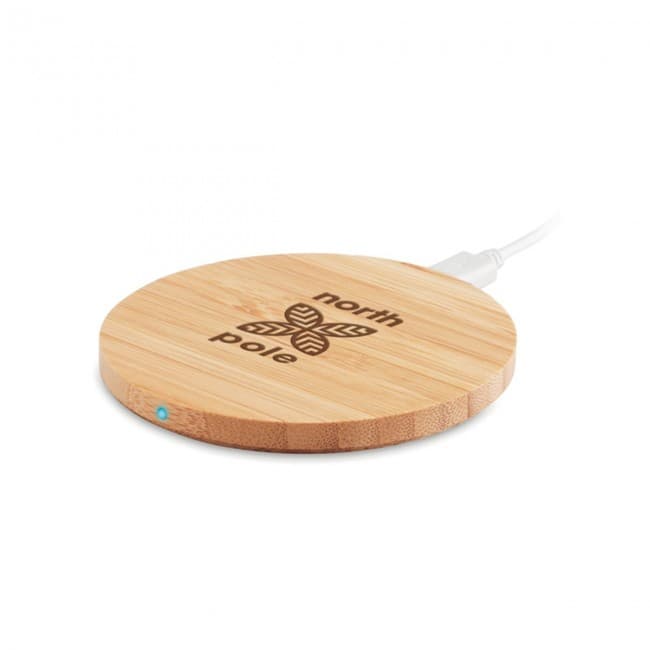 Custom Printed Wireless Charger Bamboo 5W - Image 4