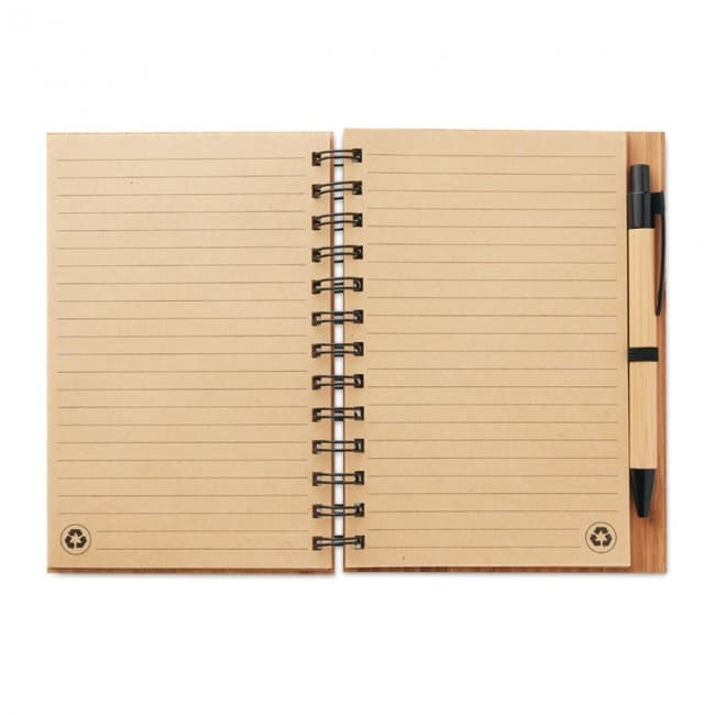 Custom Printed Bamboo Notebook With Pen Lined - Image 3