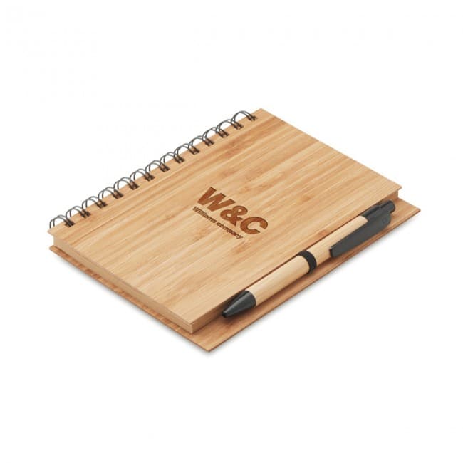 Custom Printed Bamboo Notebook With Pen Lined - Image 1