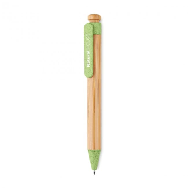 Custom Printed Bamboo/Wheat-Straw ABS Ballpen - Image 2