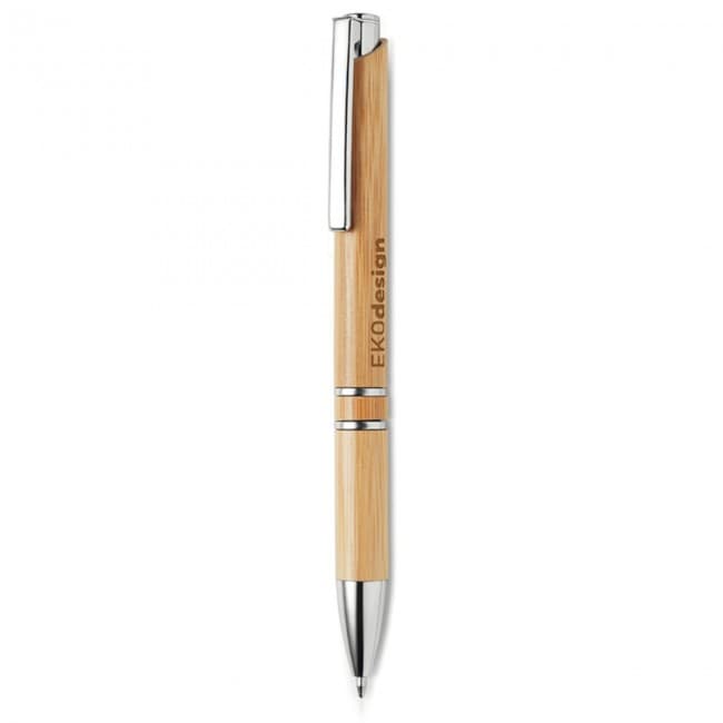 Custom Printed Bamboo Automatic Ballpen - Image 1