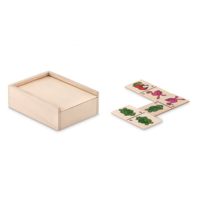 Custom Printed Kids domino set in wooden box - Image 3