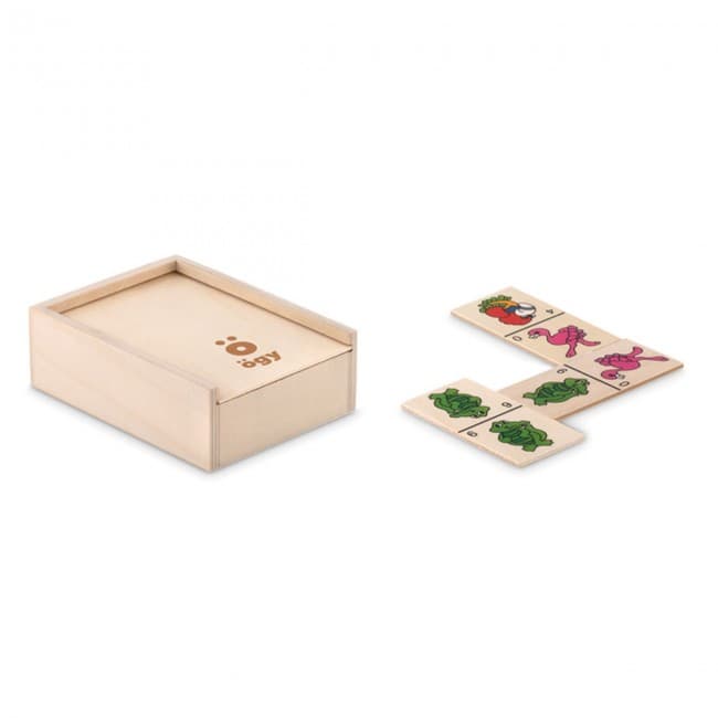 Custom Printed Kids domino set in wooden box - Image 2