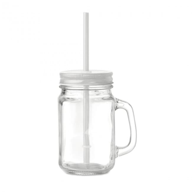 Custom Printed Glass Mason jar with straw - Image 5