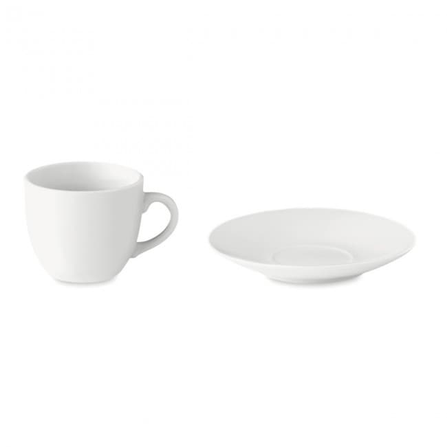 Branded Espresso Cup & Saucer 80ml - Image 1