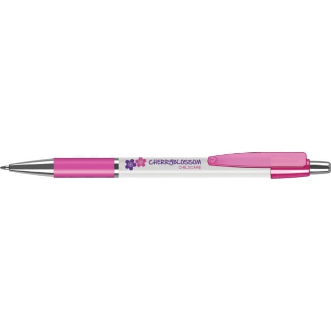 Custom Printed System 010 Ballpen (Line Colour Print) with Logo Clip