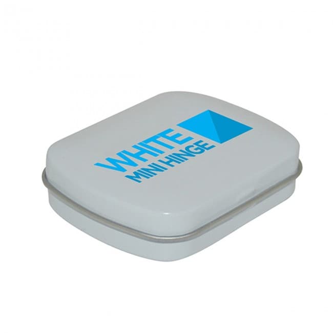 Custom Printed Mini Hinge Tin White