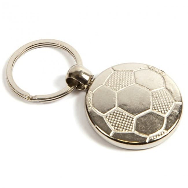 Custom Printed Silver Metal Football Keyring