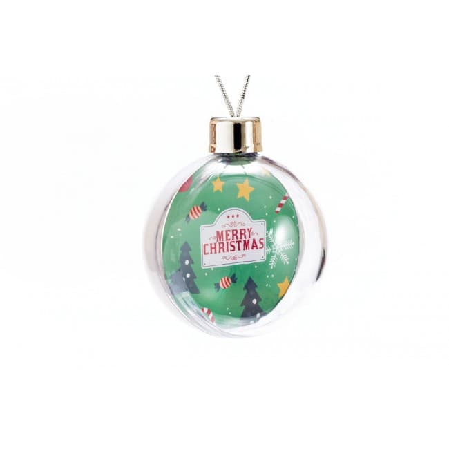 Custom Printed Round bauble with solid colour back - Image 1