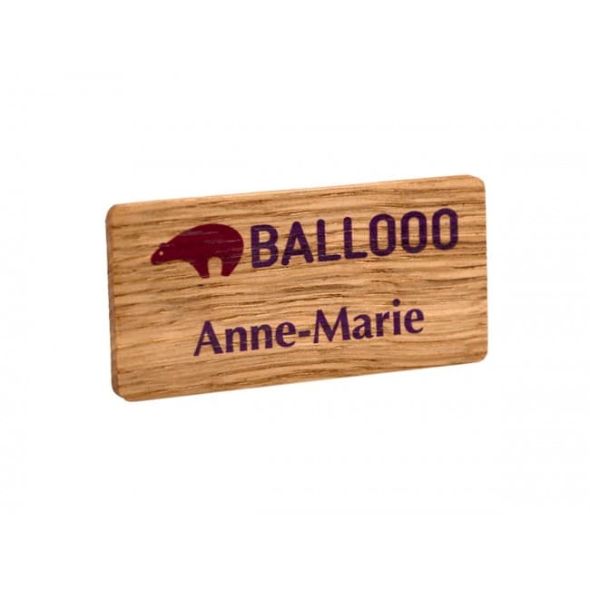 Custom Printed Personalised real wood name badges