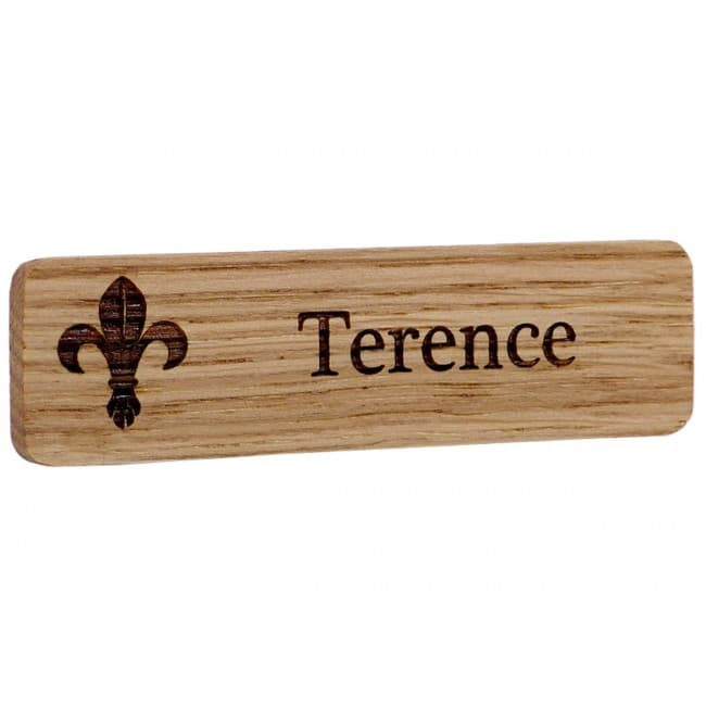 Custom Printed Personalised real wood name badges