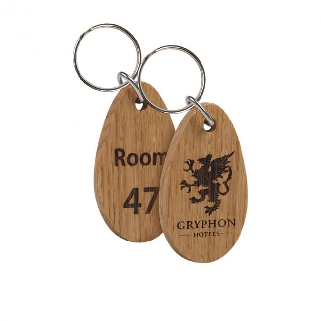 Custom Printed Real wood small keyring double sided