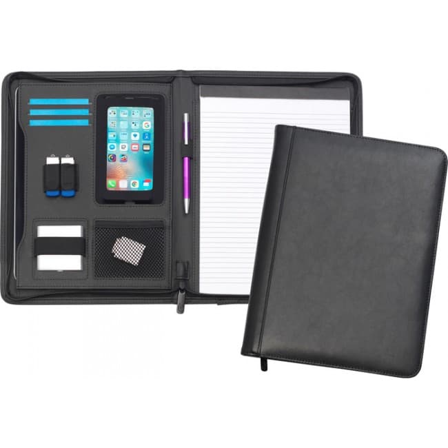 Custom Printed Goudhurst' A4 Zipped Bonded Leather Tabletfolio