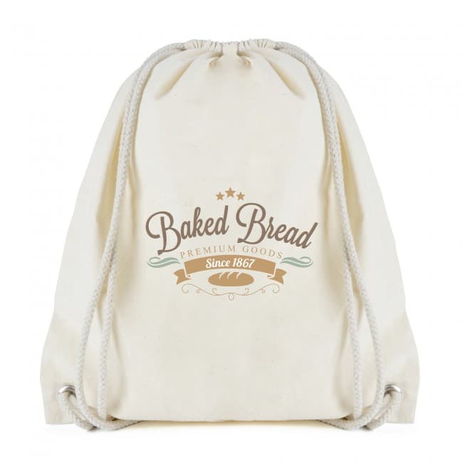 Custom Printed Electra Natural Coloured Drawstring Bag 5oz - Image 1