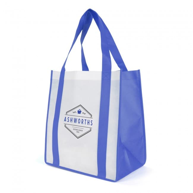 Custom Printed Trudy Non-Woven White Shopper - Image 1